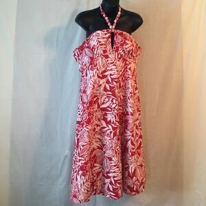 Red Floral Halter Sundress - Women
